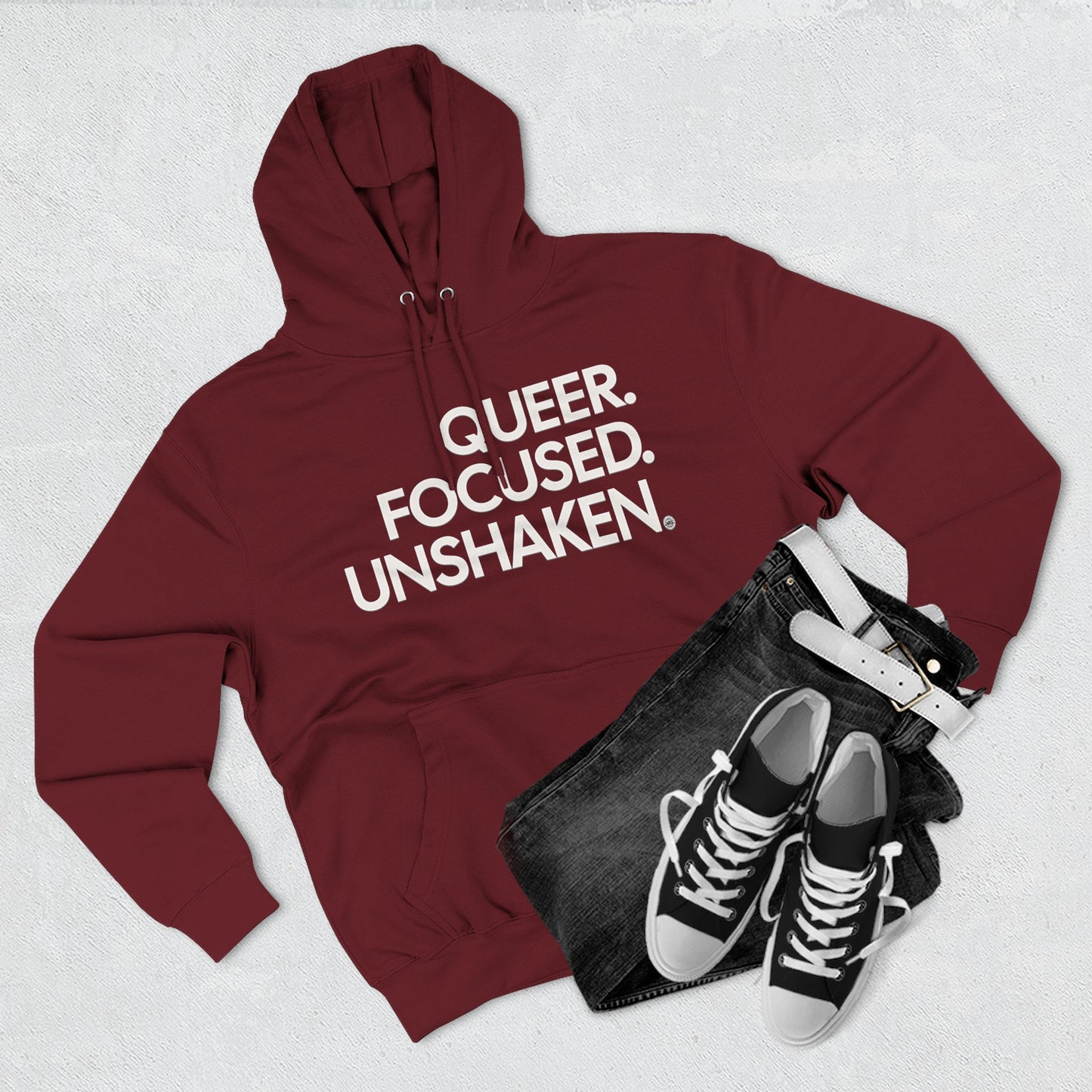Queer. Focused. Unshaken. 80/20 Cotton-Blend Hoodie