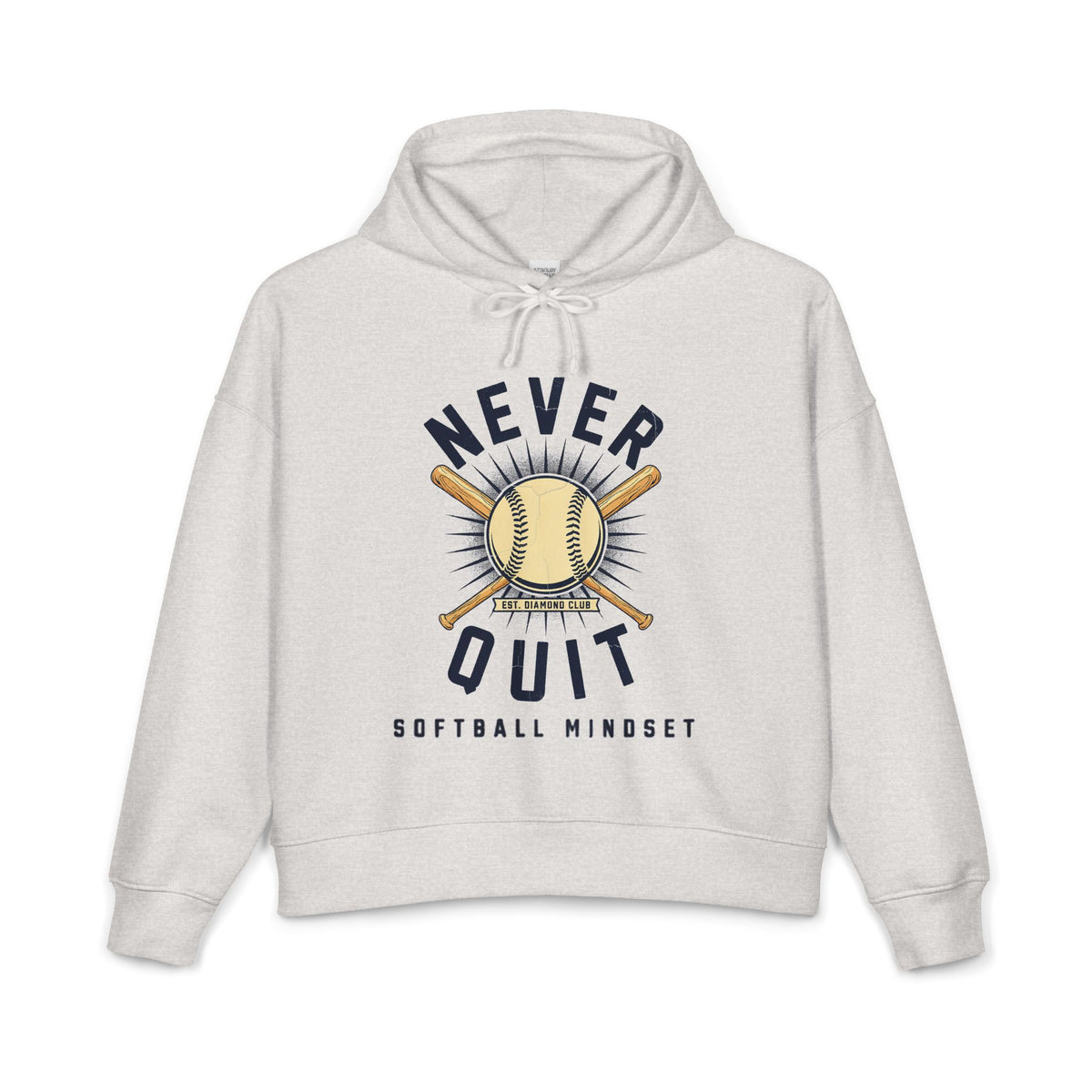 Never Quit Softball Cropped Hoodie | Softball Mindset