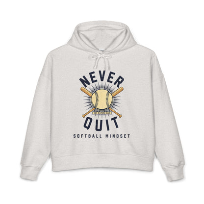 Never Quit Softball Cropped Hoodie | Softball Mindset