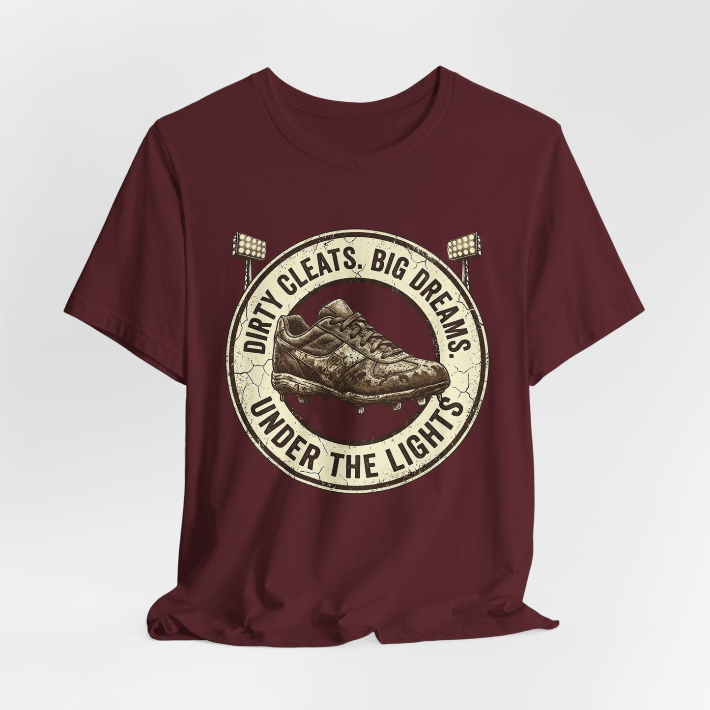 Dirty Cleats Big Dreams Under the Lights Athletic Tee