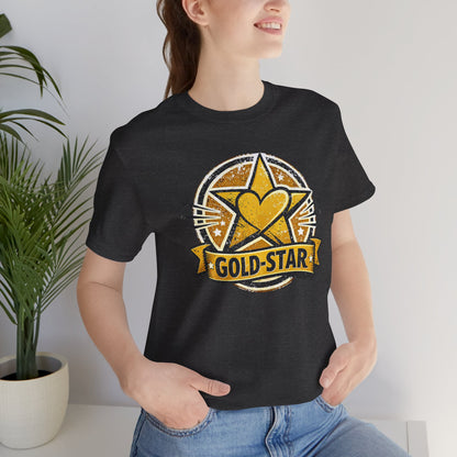 Gold-Star Graphic Tee – Bold Athletic Statement Shirt