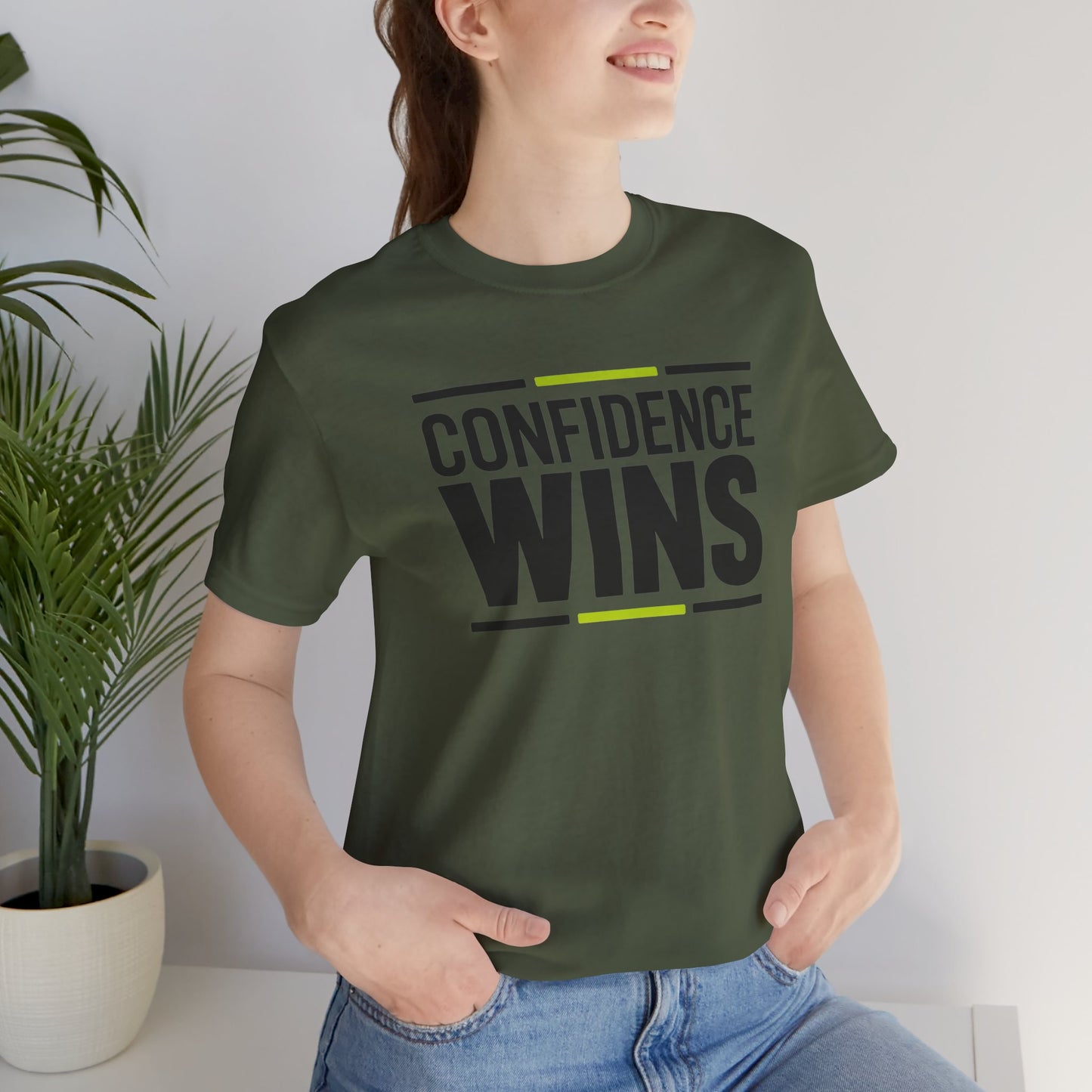 Confidence Wins Tee with Sleeve Logo T-Shirt