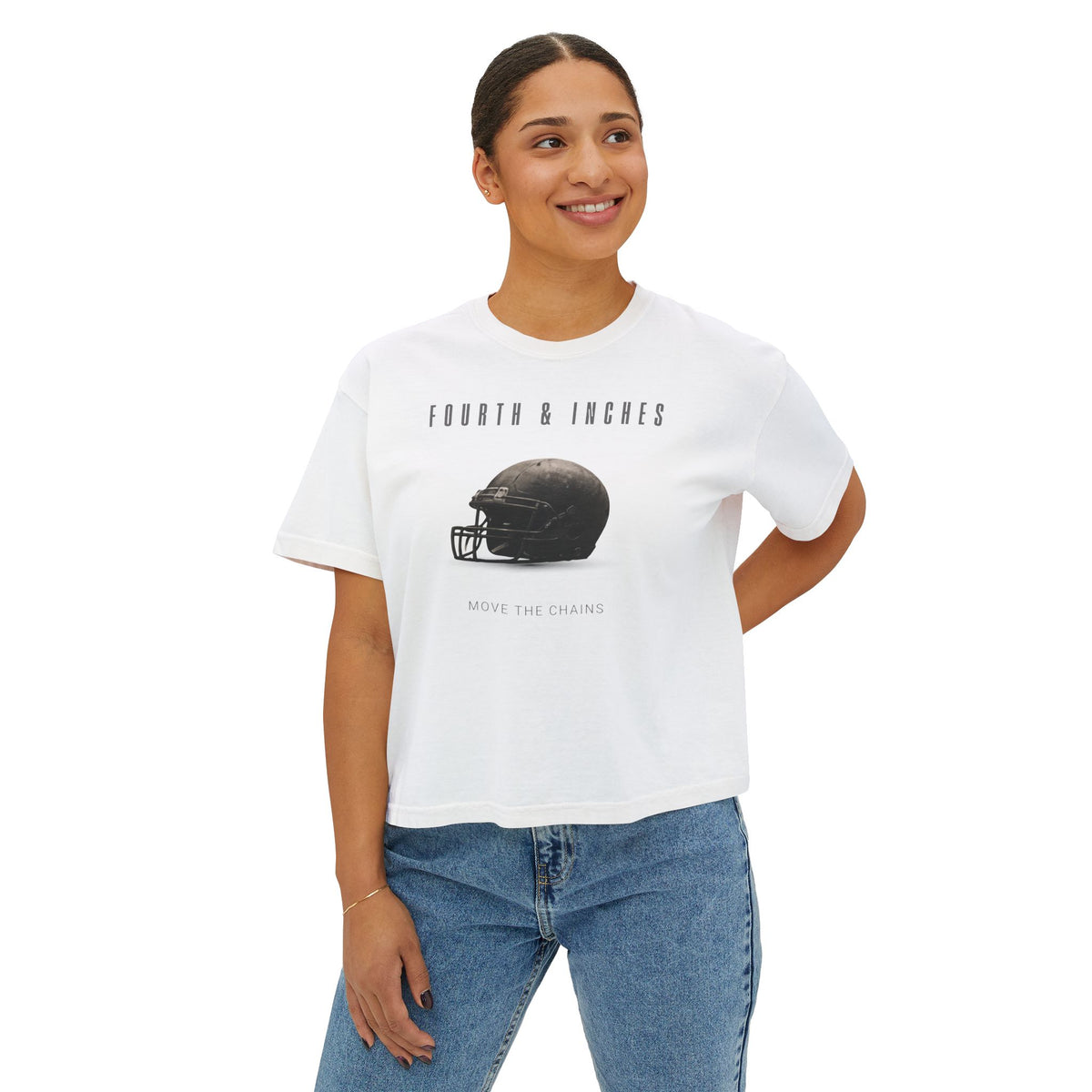 Fourth & Inches Football Boxy Tee