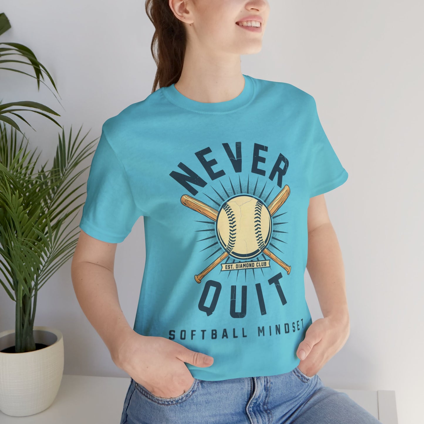 Never Quit Softball Mindset Graphic Tee