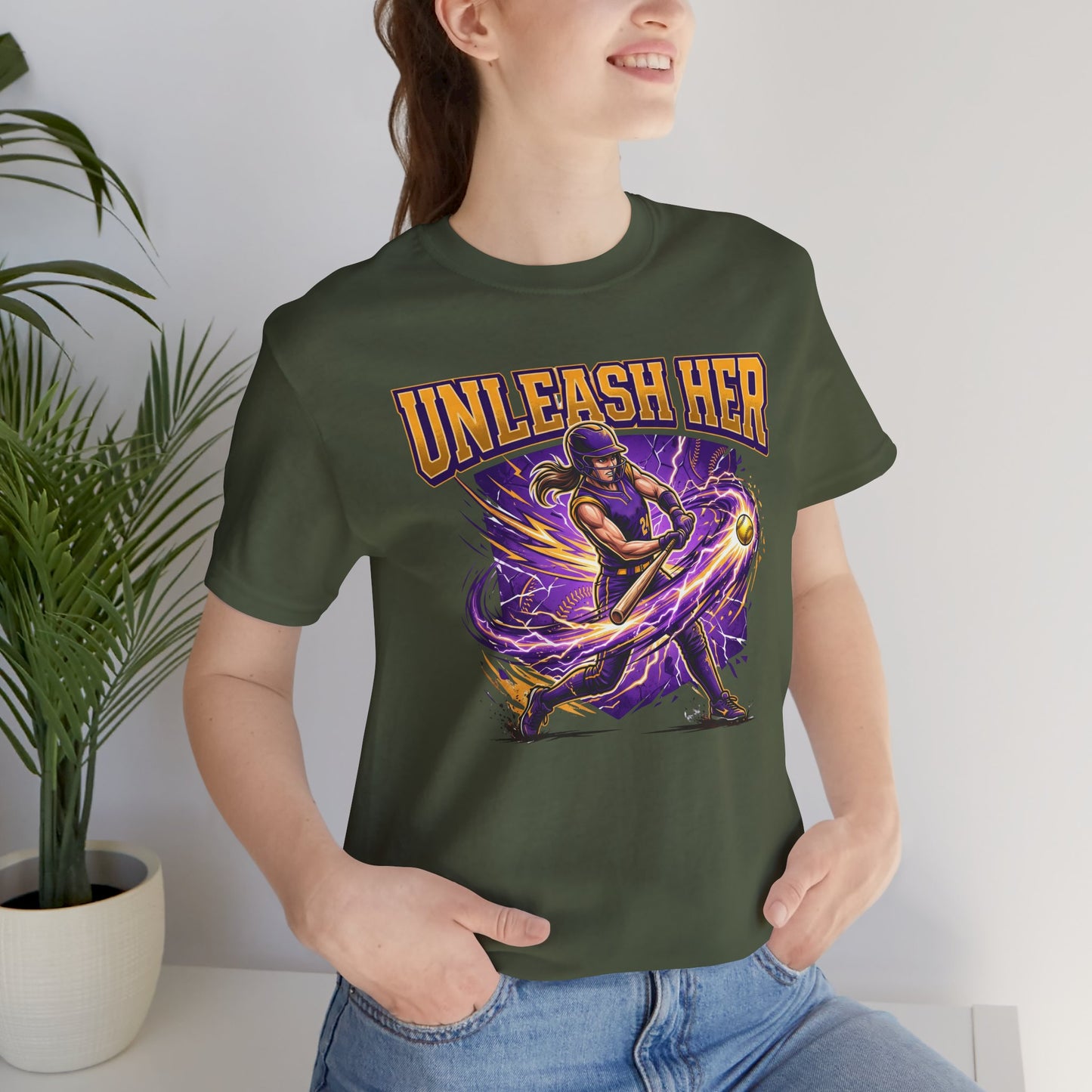 Unleash Her Softball Hitter Graphic Tee