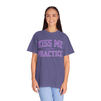 Unisex Tomboy T-shirt - 'Kiss Me after Practice' - Lavender Text