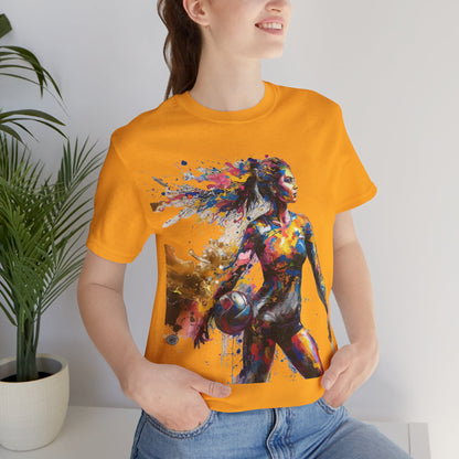 Painted Female Volleyball Player Unisex Tee