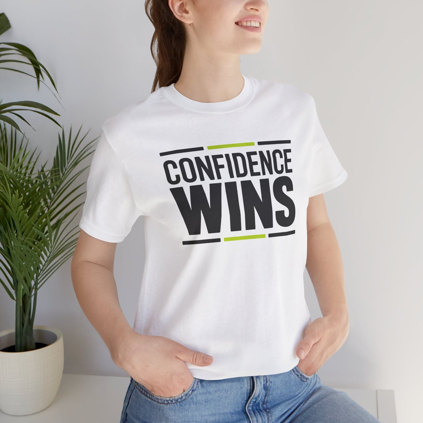 Confidence Wins Tee with Sleeve Logo T-Shirt