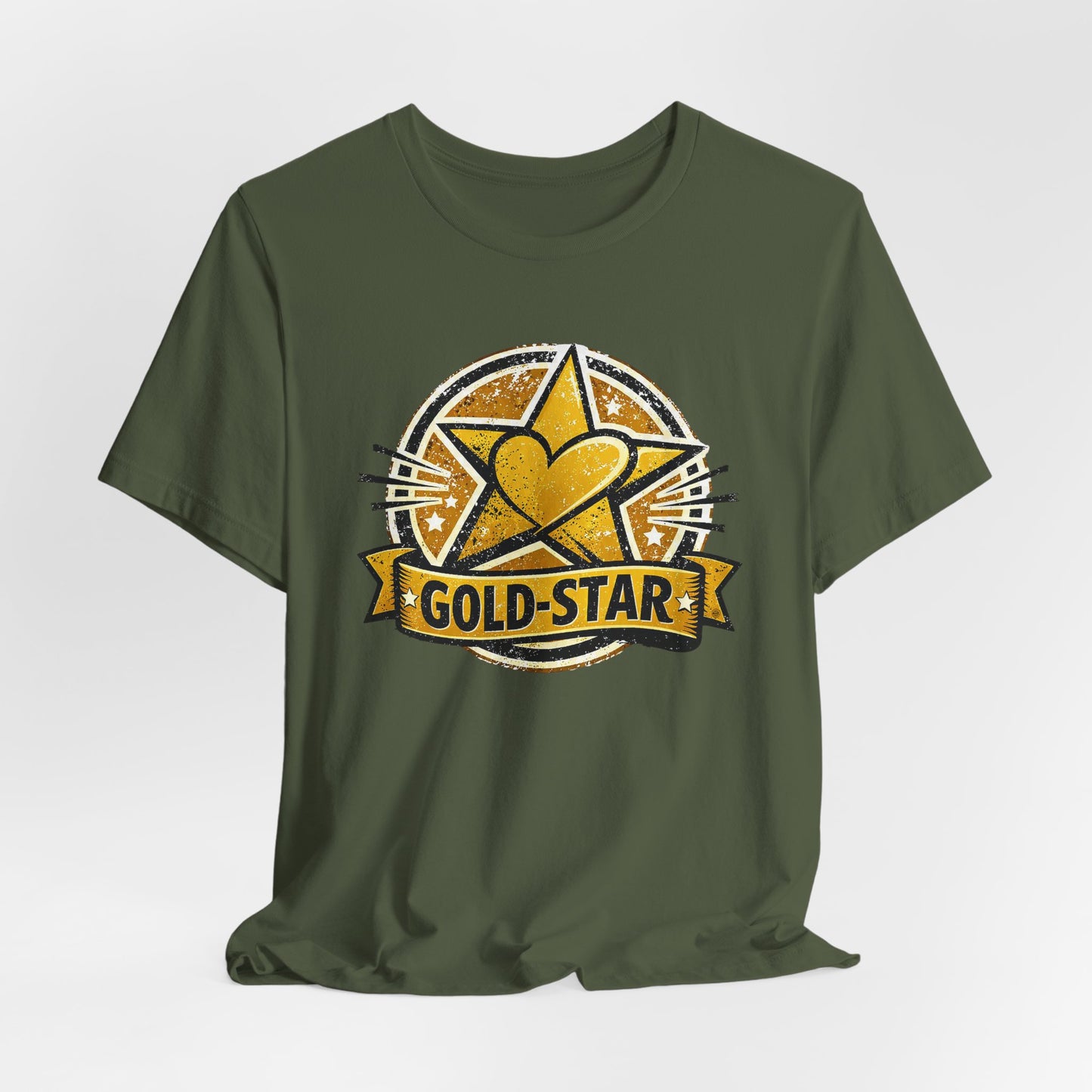 Gold-Star Graphic Tee – Bold Athletic Statement Shirt
