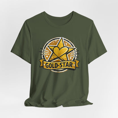 Gold-Star Graphic Tee – Bold Athletic Statement Shirt