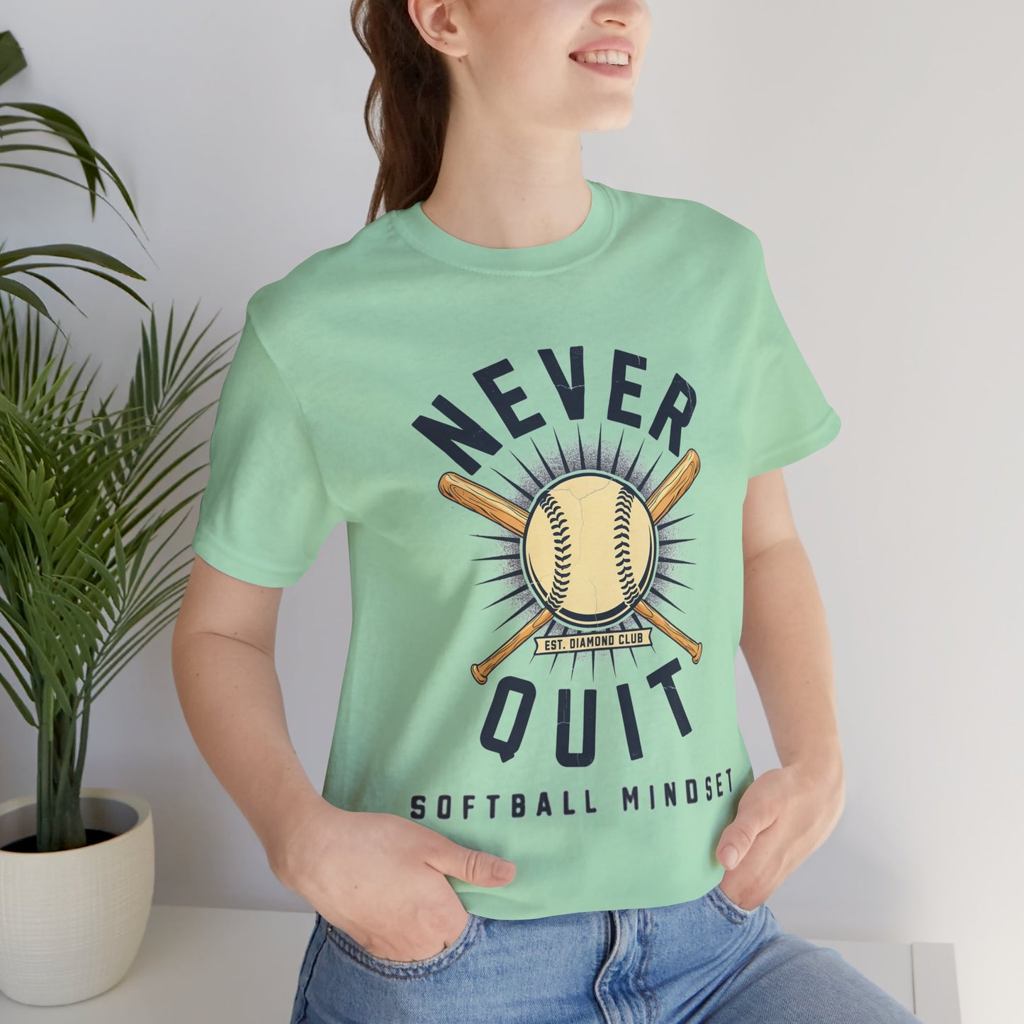 Never Quit Softball Mindset Graphic Tee