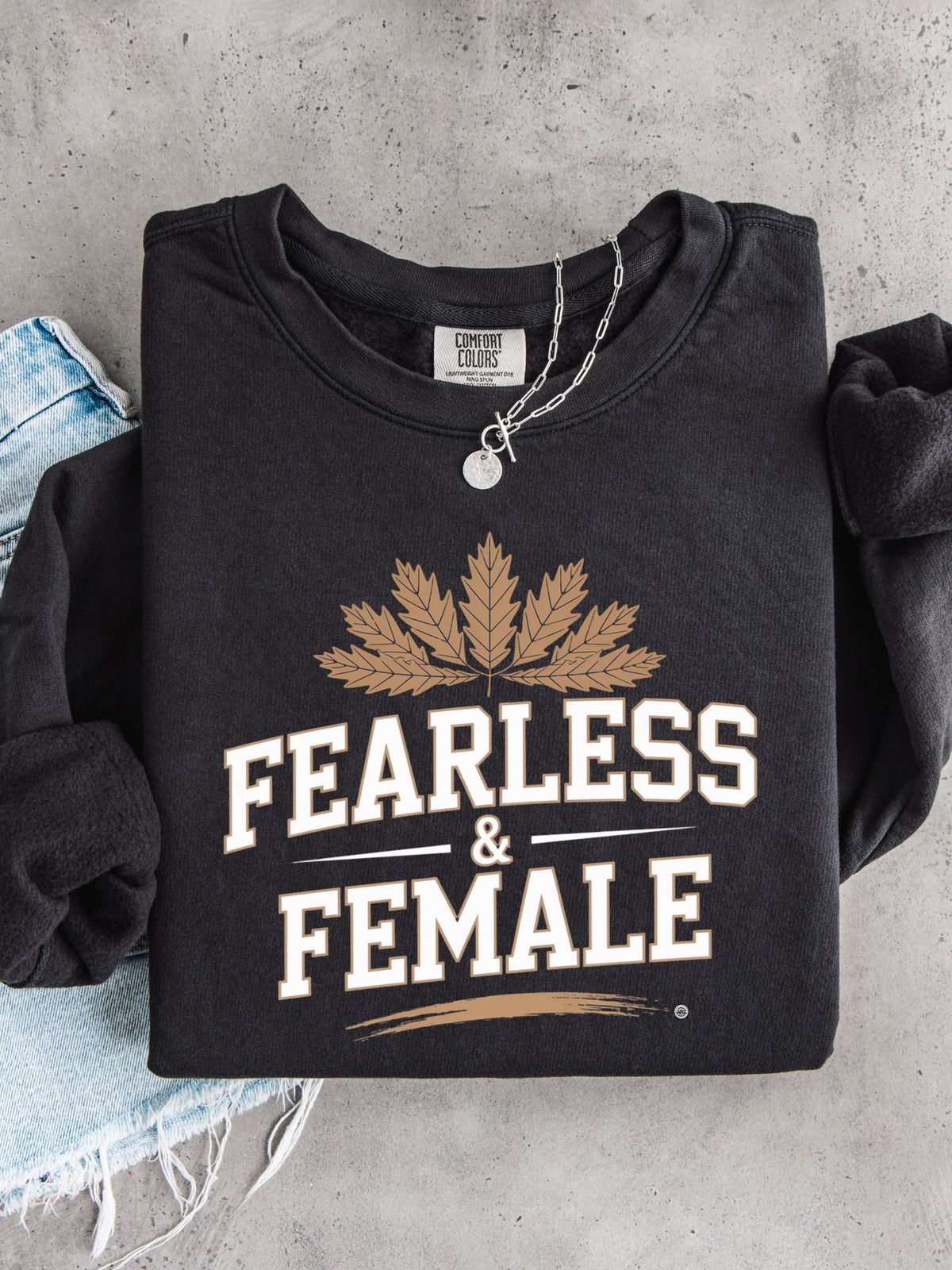 Fearless Female Crewneck Sweatshirt — Lightweight Unisex Pullover