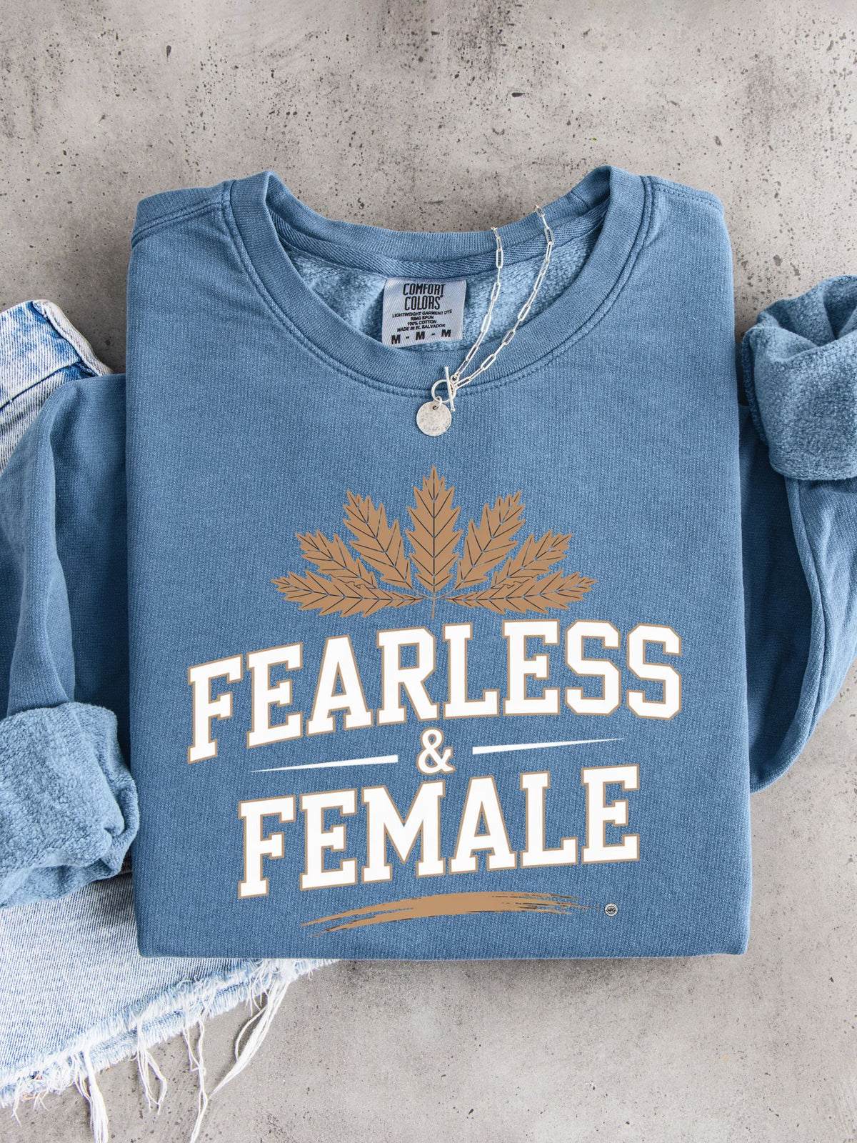 Fearless Female Crewneck Sweatshirt — Lightweight Unisex Pullover