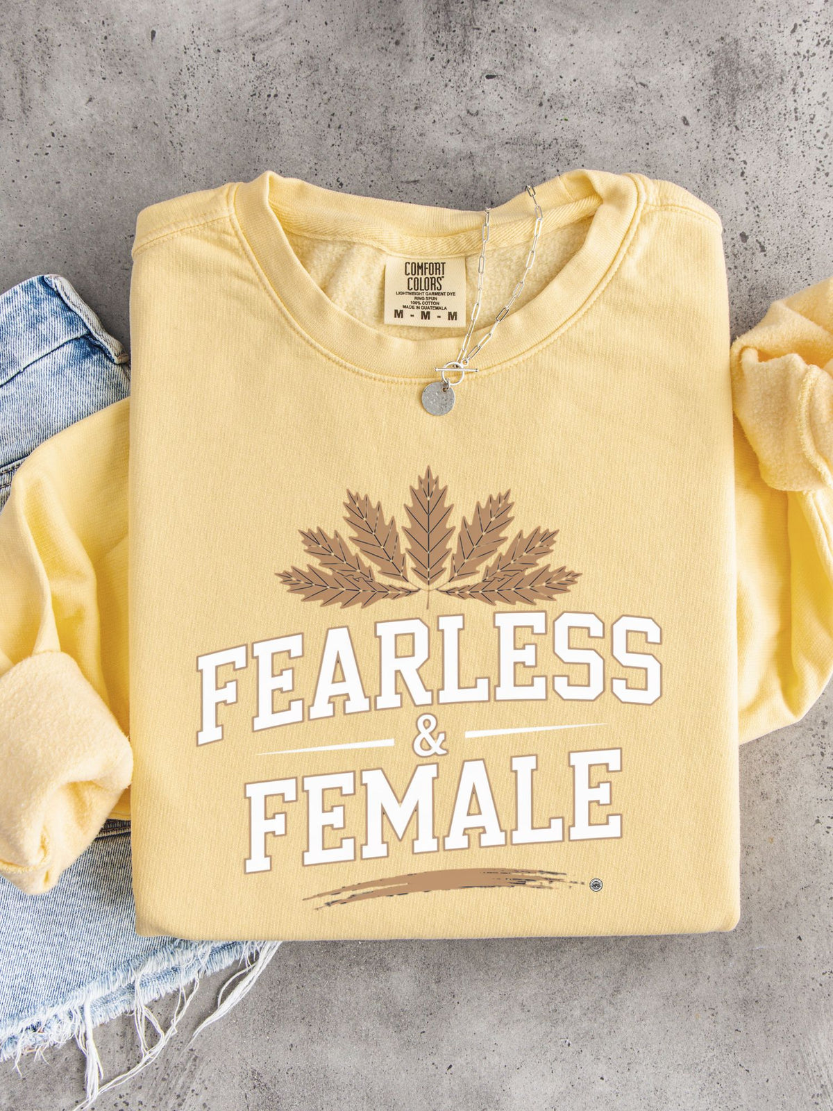 Fearless Female Crewneck Sweatshirt — Lightweight Unisex Pullover