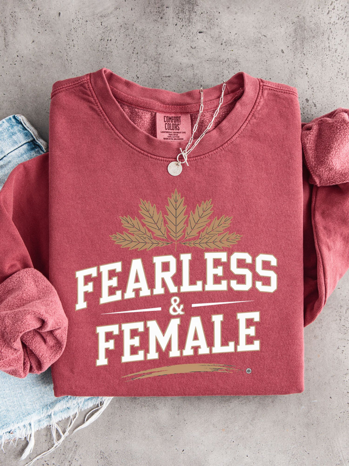 Fearless Female Crewneck Sweatshirt — Lightweight Unisex Pullover