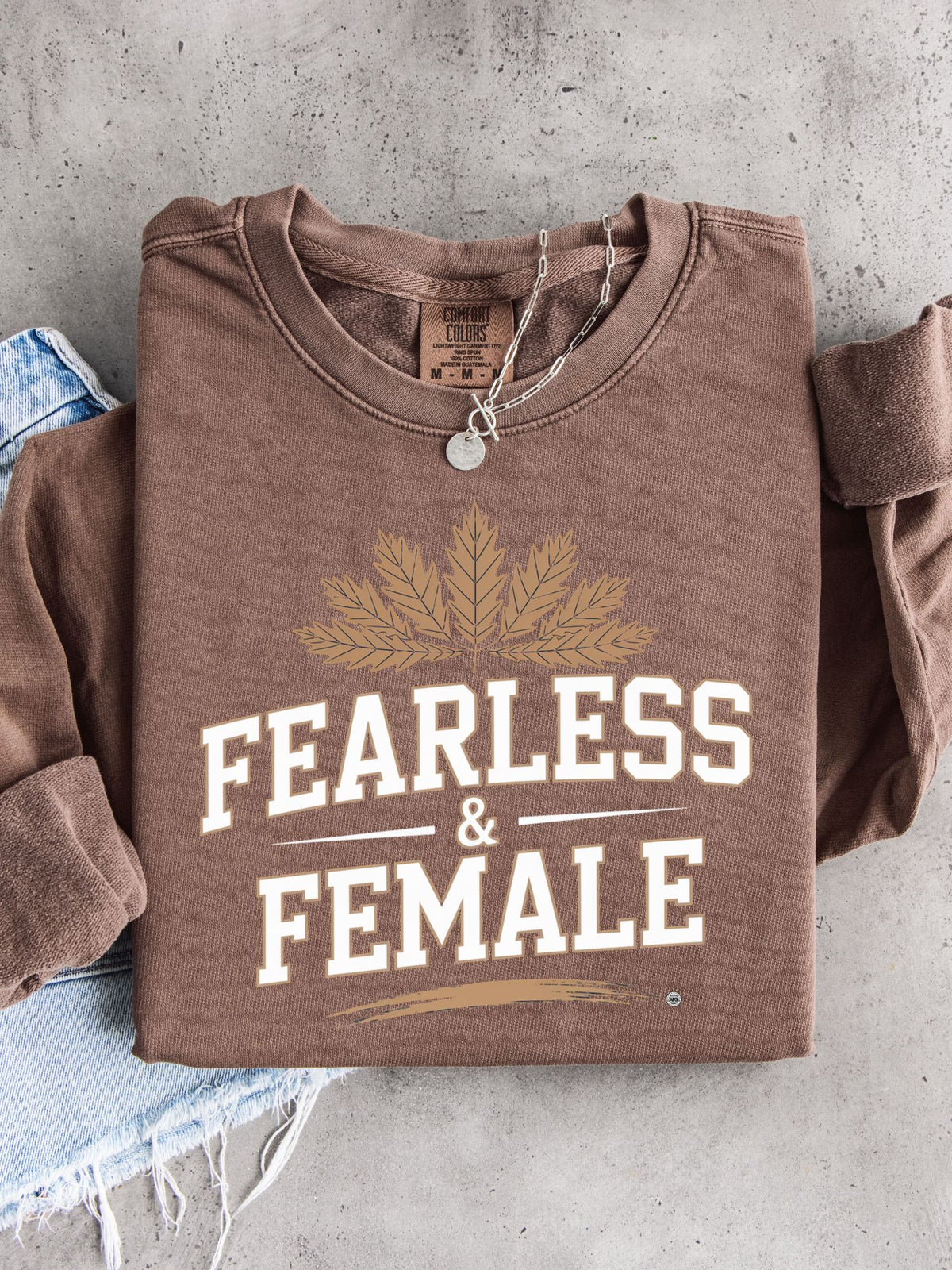 Fearless Female Crewneck Sweatshirt — Lightweight Unisex Pullover