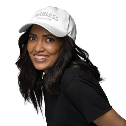 Hat "Fearless Female Athlete" Cotton Embroidered Cap White