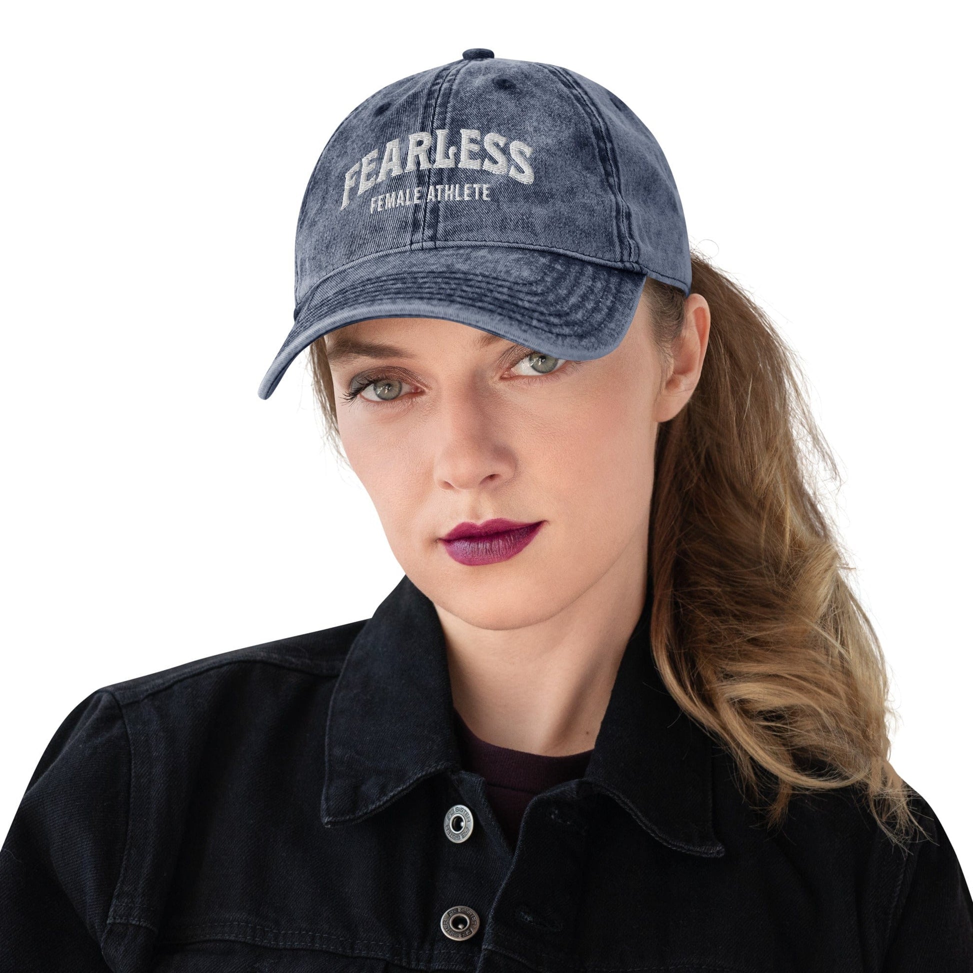 Hat "Fearless Female Athlete" Vintage Cotton Embroidered Cap