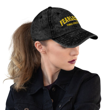 Hat "Fearless Female Athlete" Vintage Cotton Embroidered Cap