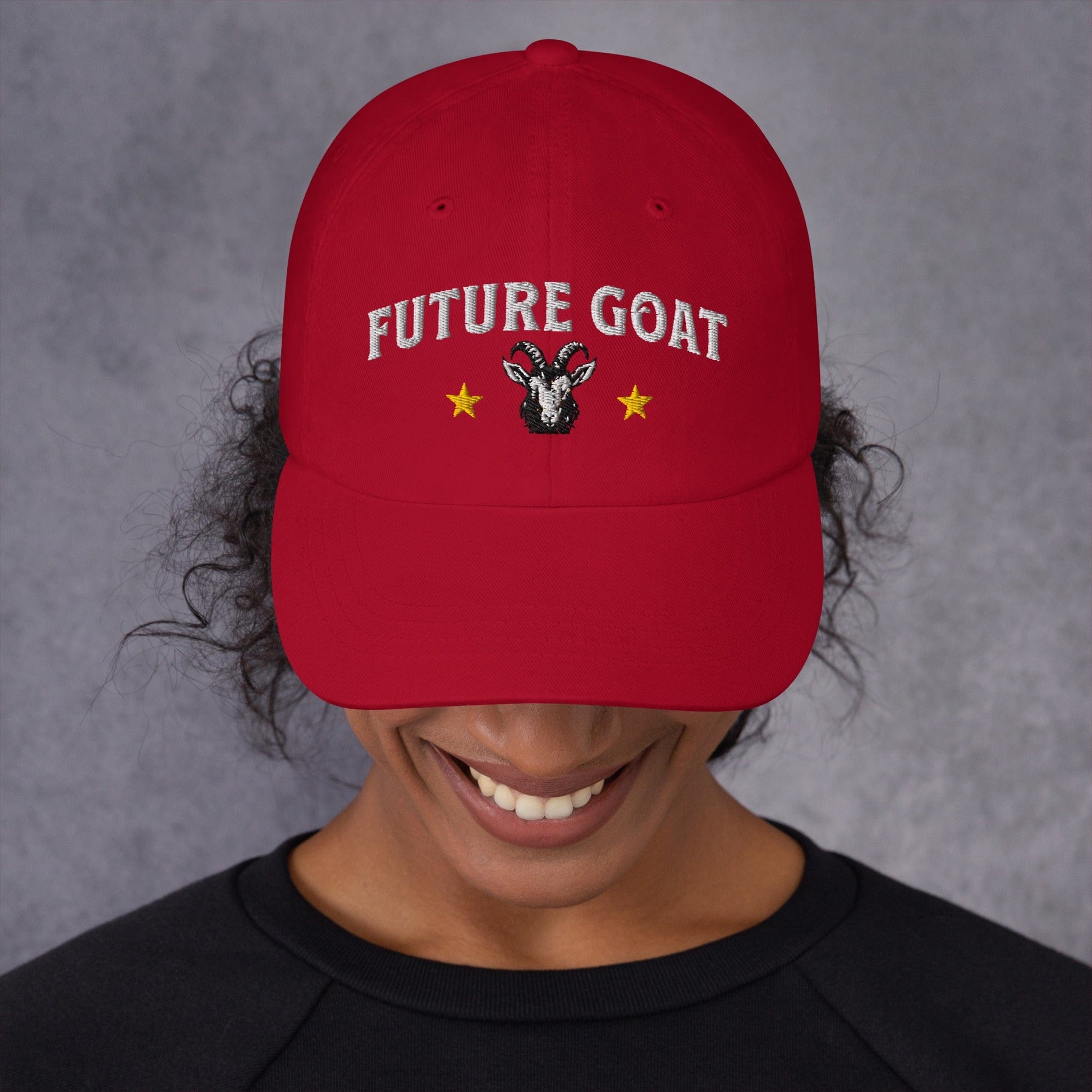 Hat "Future Goat" Cotton Embroidered hat Cranberry