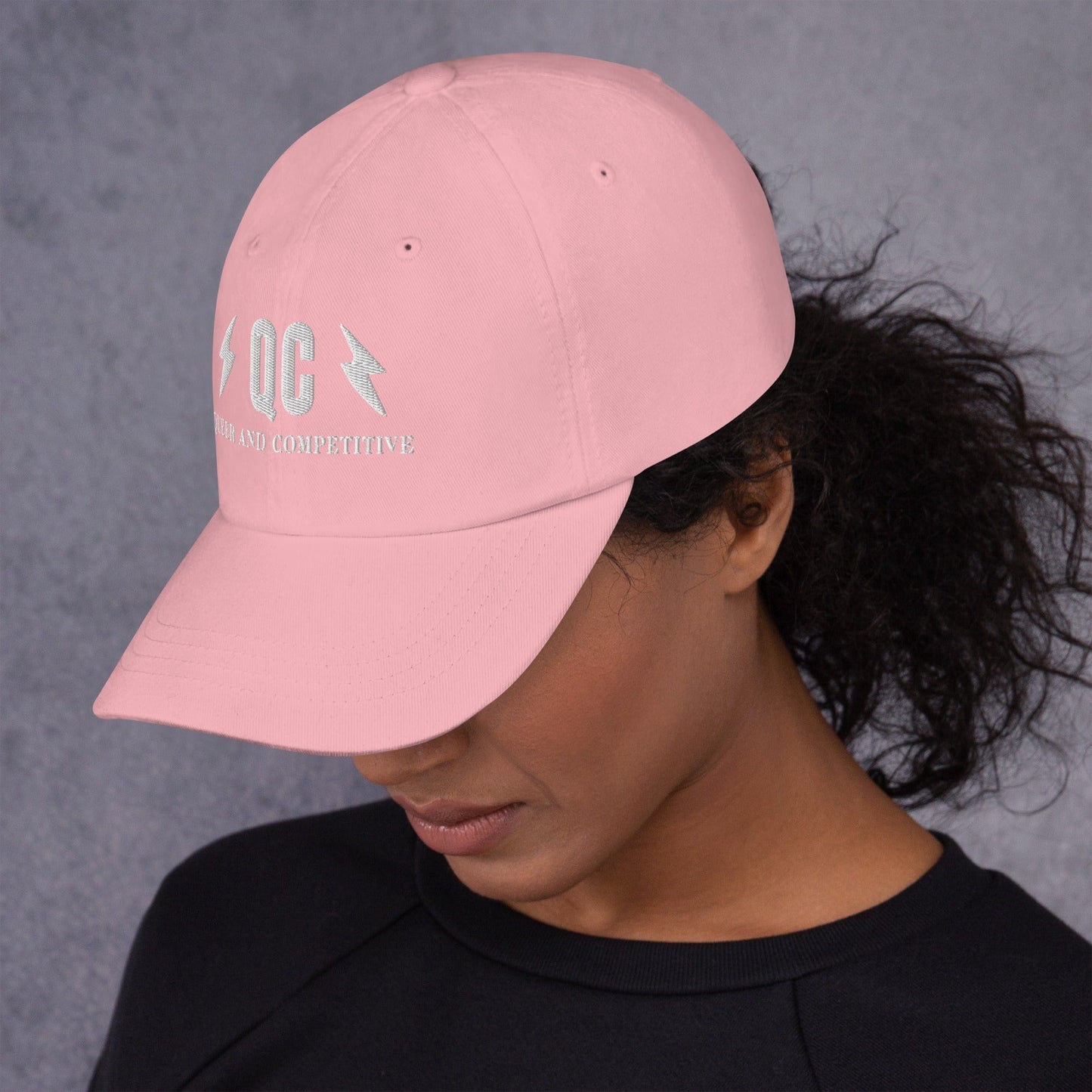 Hat "QC" "Queer and Competitive" Embroidered cotton hat