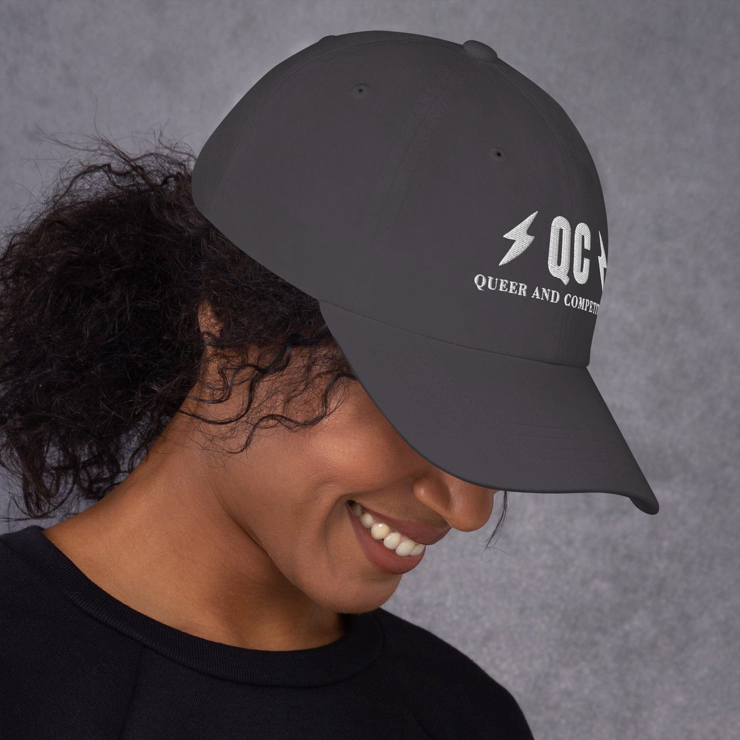 Hat "QC" "Queer and Competitive" Embroidered cotton hat