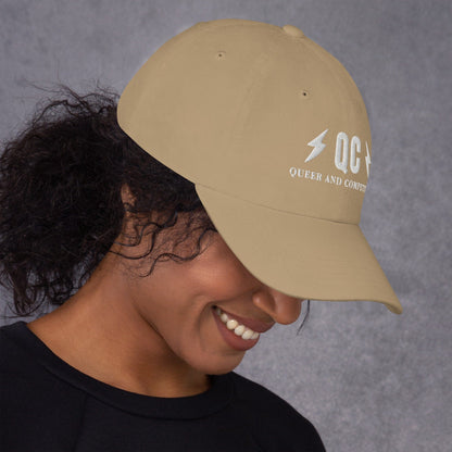 Hat "QC" "Queer and Competitive" Embroidered cotton hat