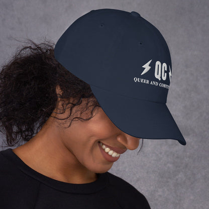 Hat "QC" "Queer and Competitive" Embroidered cotton hat