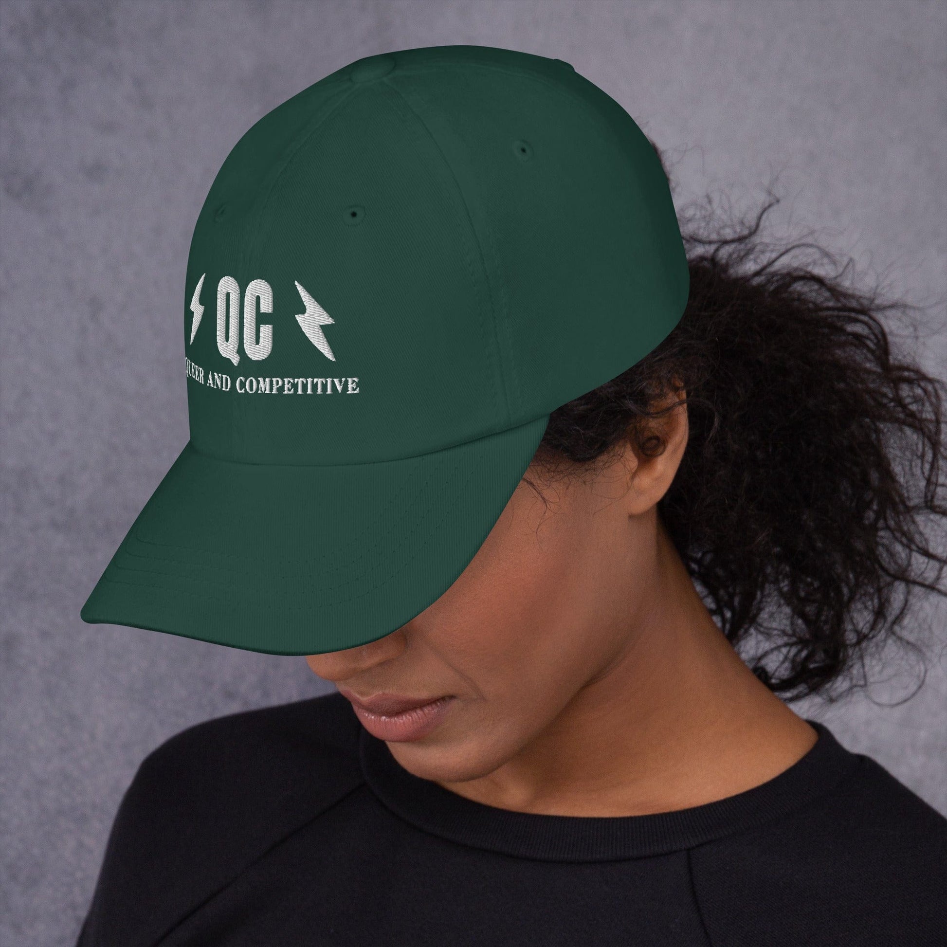 Hat "QC" "Queer and Competitive" Embroidered cotton hat