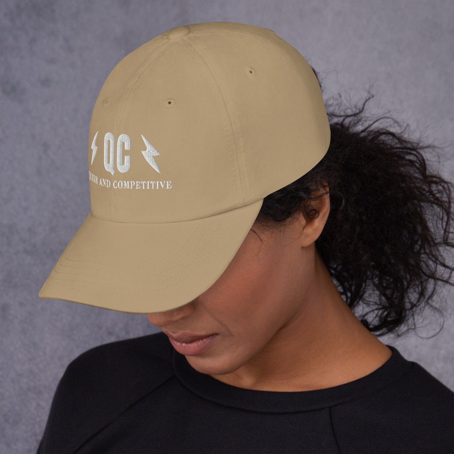 Hat "QC" "Queer and Competitive" Embroidered cotton hat