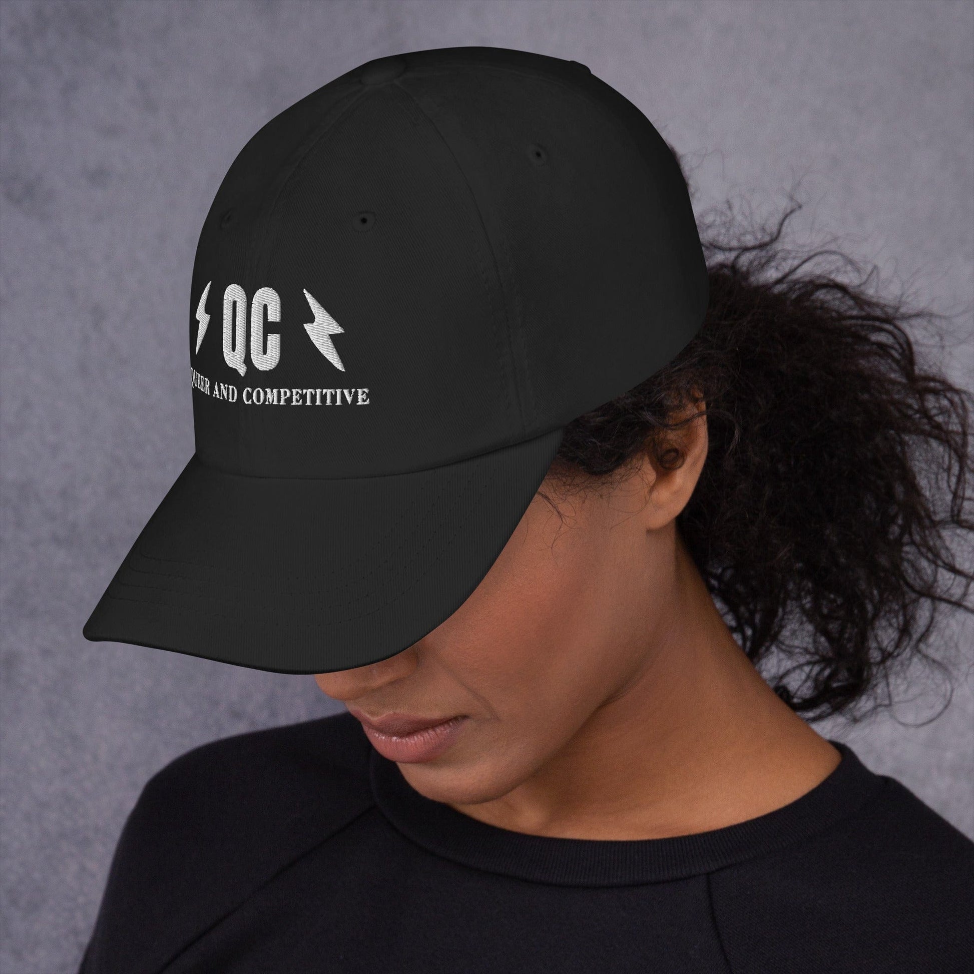Hat "QC" "Queer and Competitive" Embroidered cotton hat