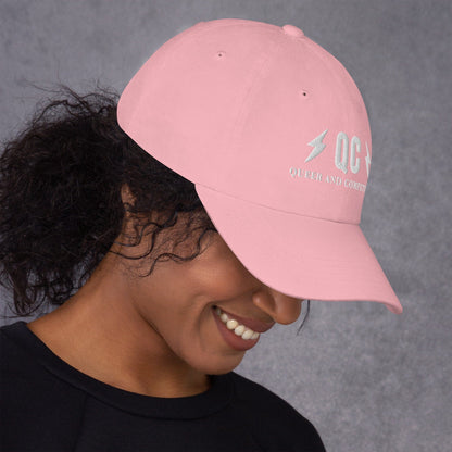 Hat "QC" "Queer and Competitive" Embroidered cotton hat