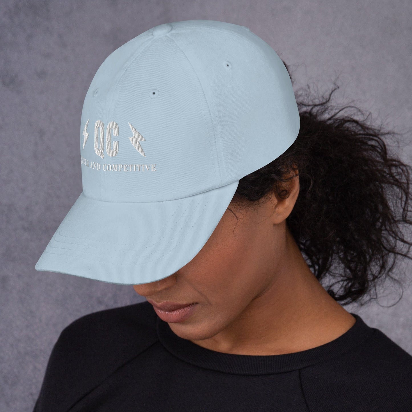 Hat "QC" "Queer and Competitive" Embroidered cotton hat