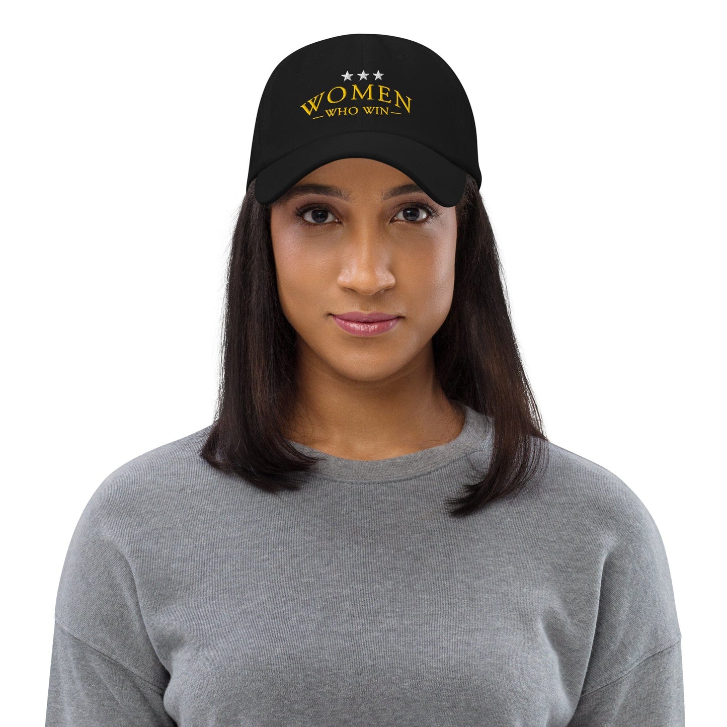 Hat "Women Who Win" Cotton Embroidered Hat Black