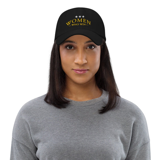 Hat "Women Who Win" Cotton Embroidered Hat Black