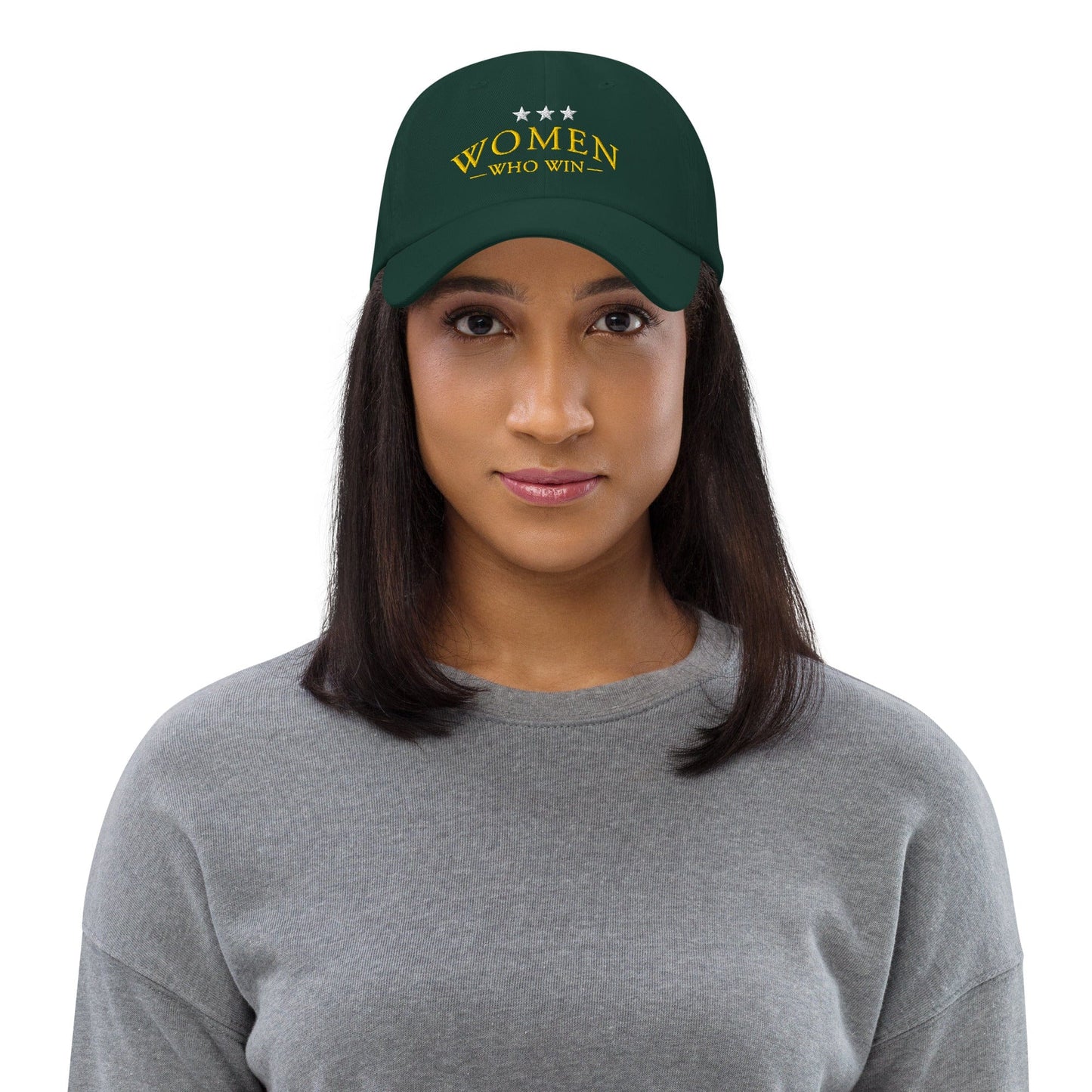 Hat "Women Who Win" Cotton Embroidered Hat Spruce