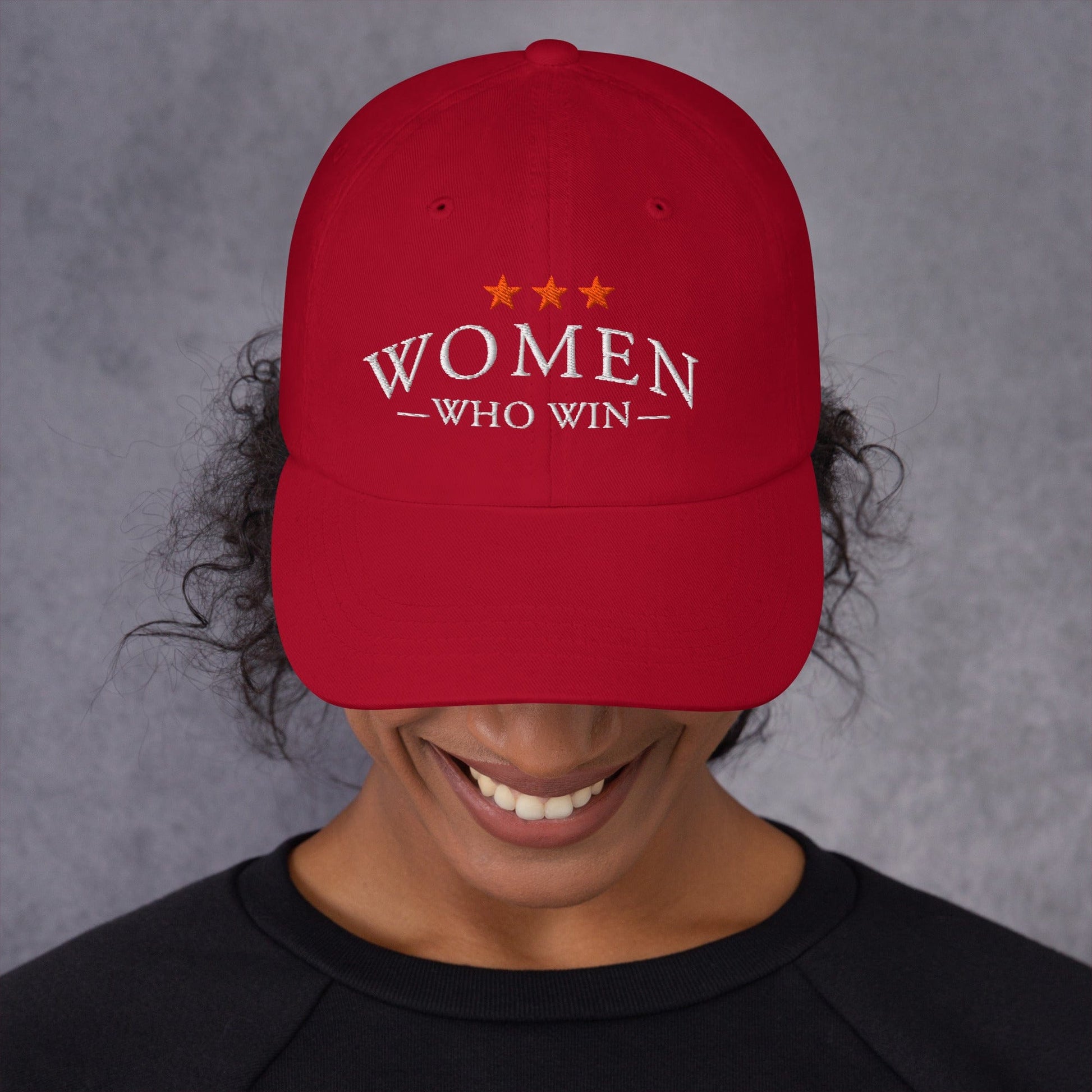 Hat "Women Who Win" Cotton Embroidered Hat Cranberry