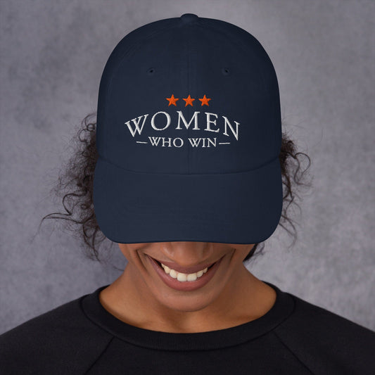 Hat "Women Who Win" Cotton Embroidered Hat Navy