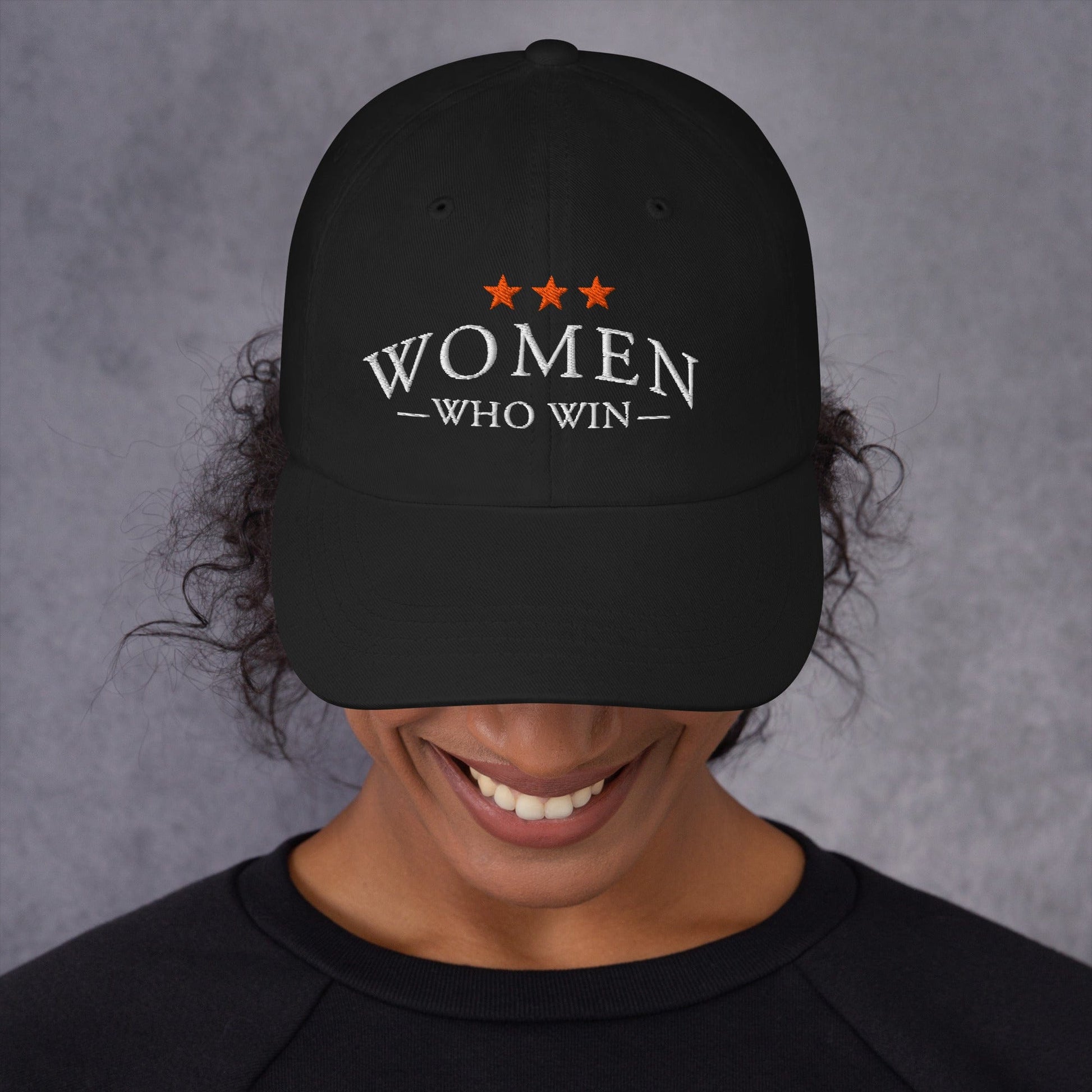 Hat "Women Who Win" Cotton Embroidered Hat Black