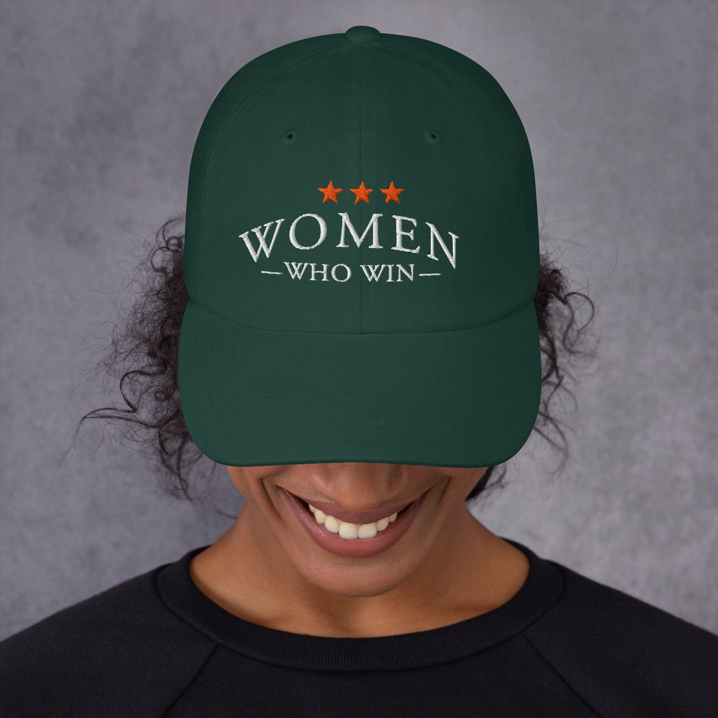 Hat "Women Who Win" Cotton Embroidered Hat Spruce