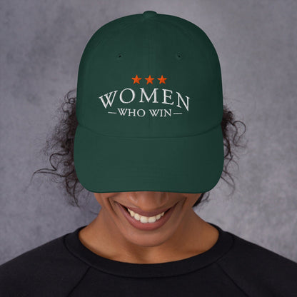Hat "Women Who Win" Cotton Embroidered Hat Spruce