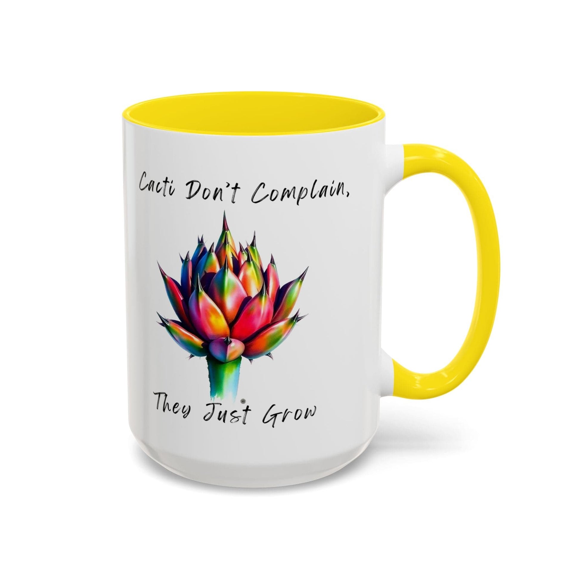 Mug Inspirational Cactus Coffee Mug - 11oz & 15oz - Perfect Gift for Plant Lovers 15oz / Yellow