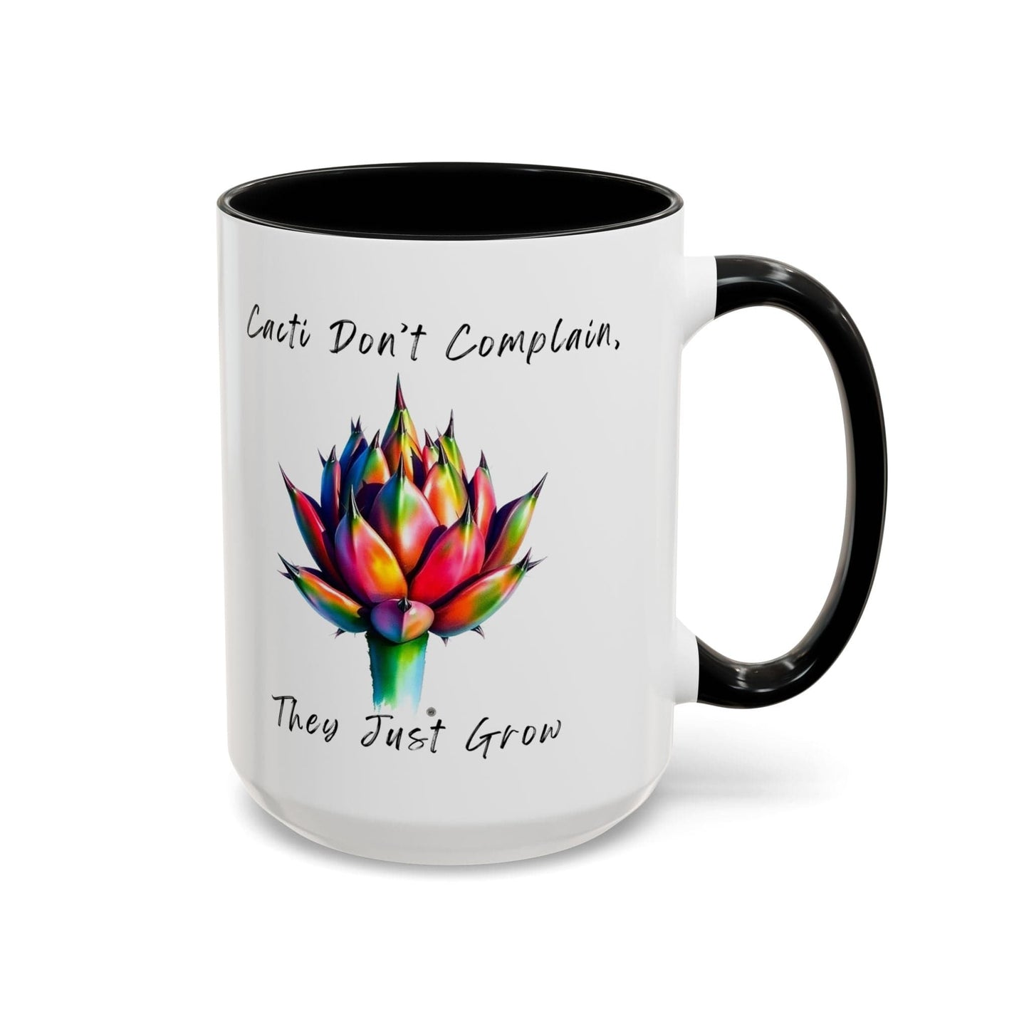 Mug Inspirational Cactus Coffee Mug - 11oz & 15oz - Perfect Gift for Plant Lovers 15oz / Black
