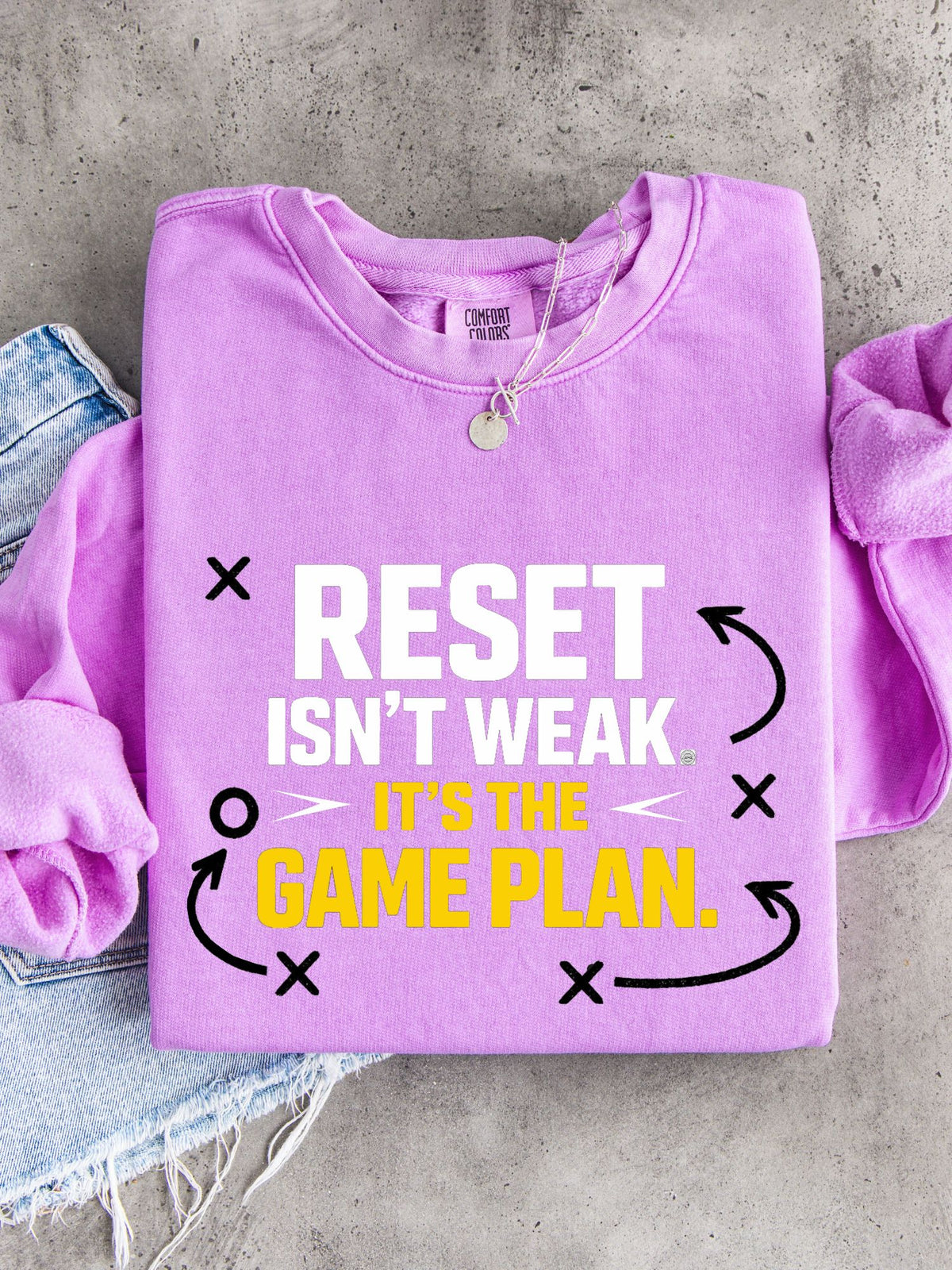 Reset Isn't Weak It's The Game Plan Sweatshirt — Athletic Crewneck