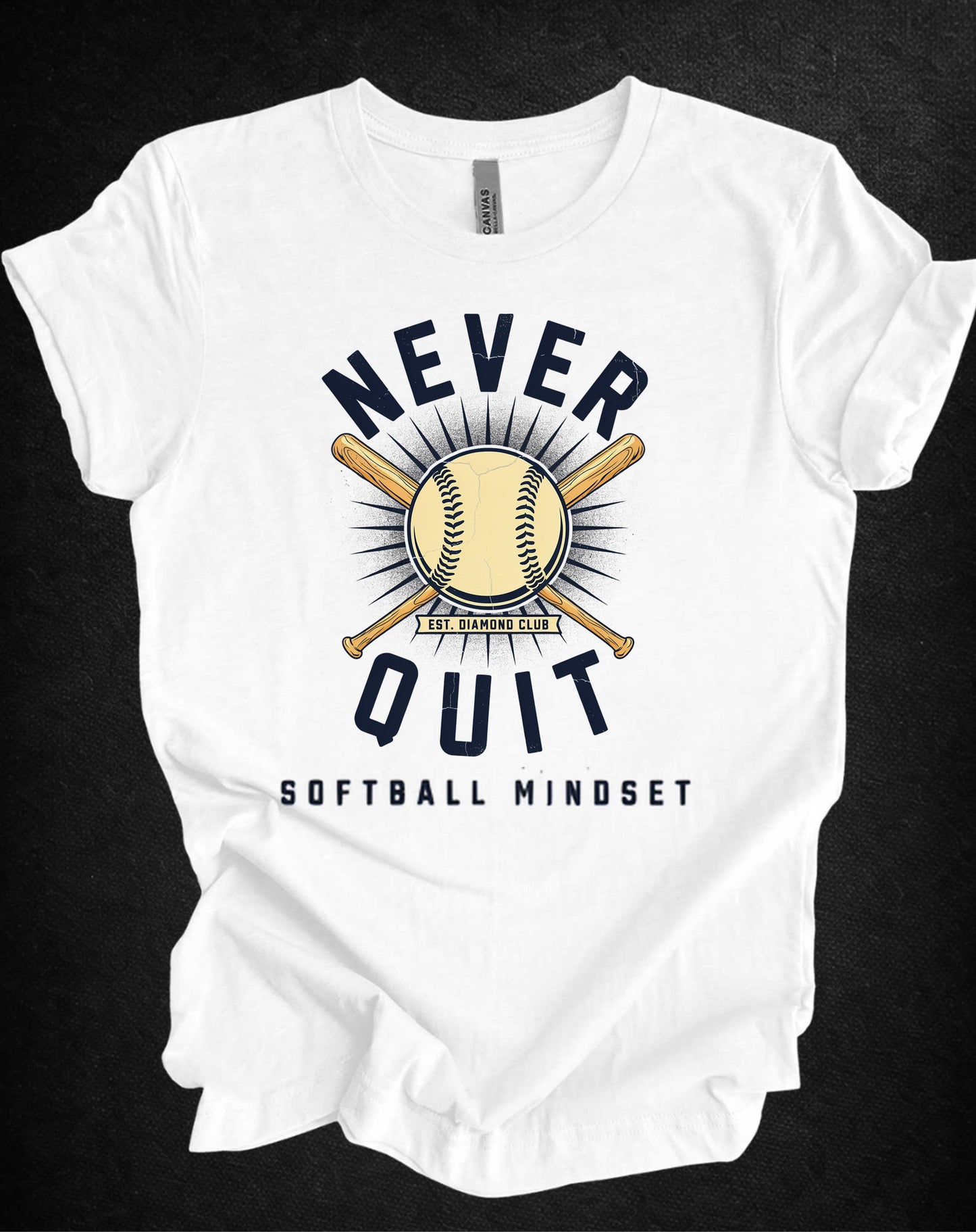Never Quit Softball Mindset Graphic Tee