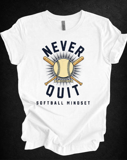 Never Quit Softball Mindset Graphic Tee