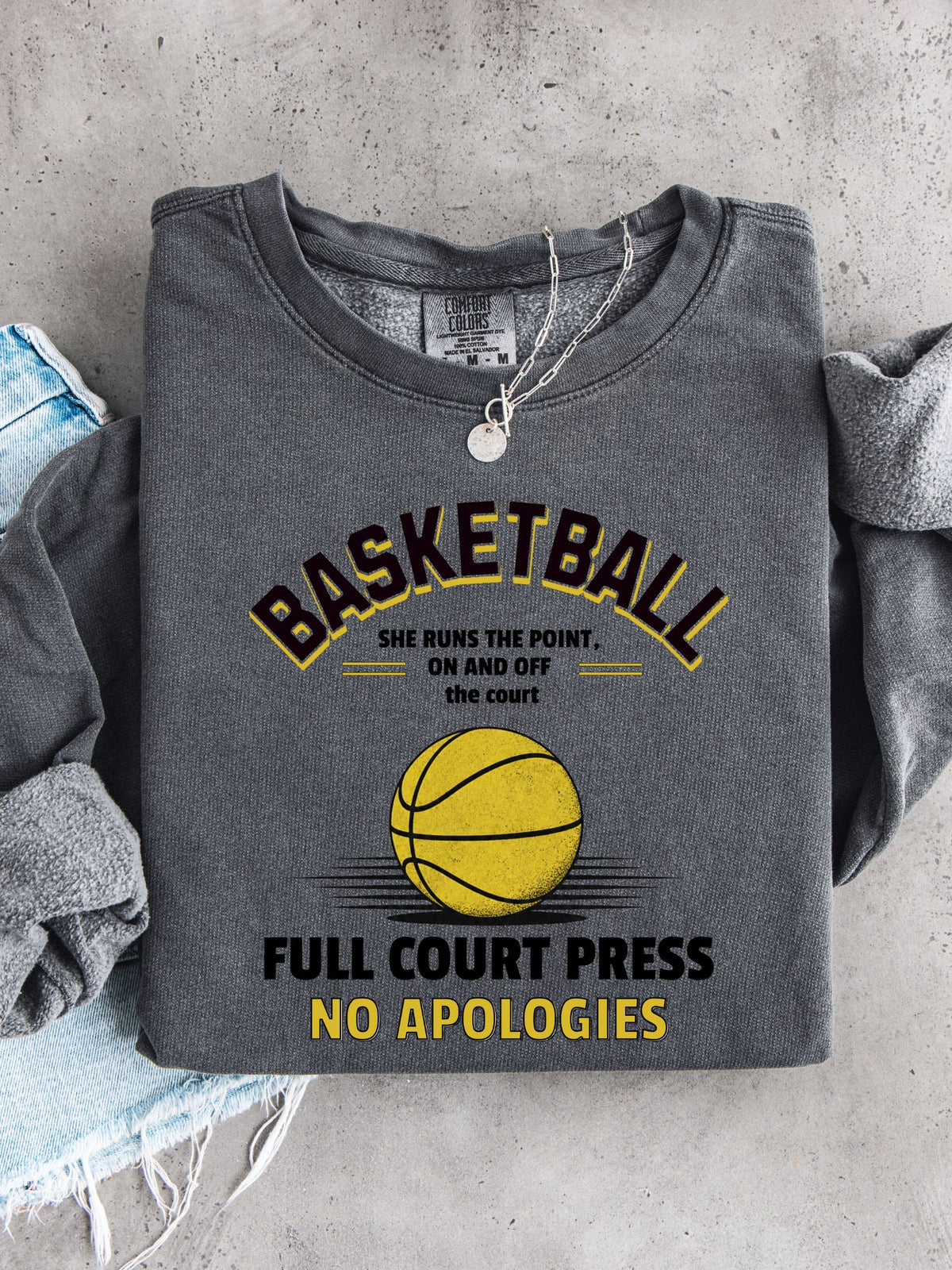 Full Court Press — Lightweight Basketball Crewneck