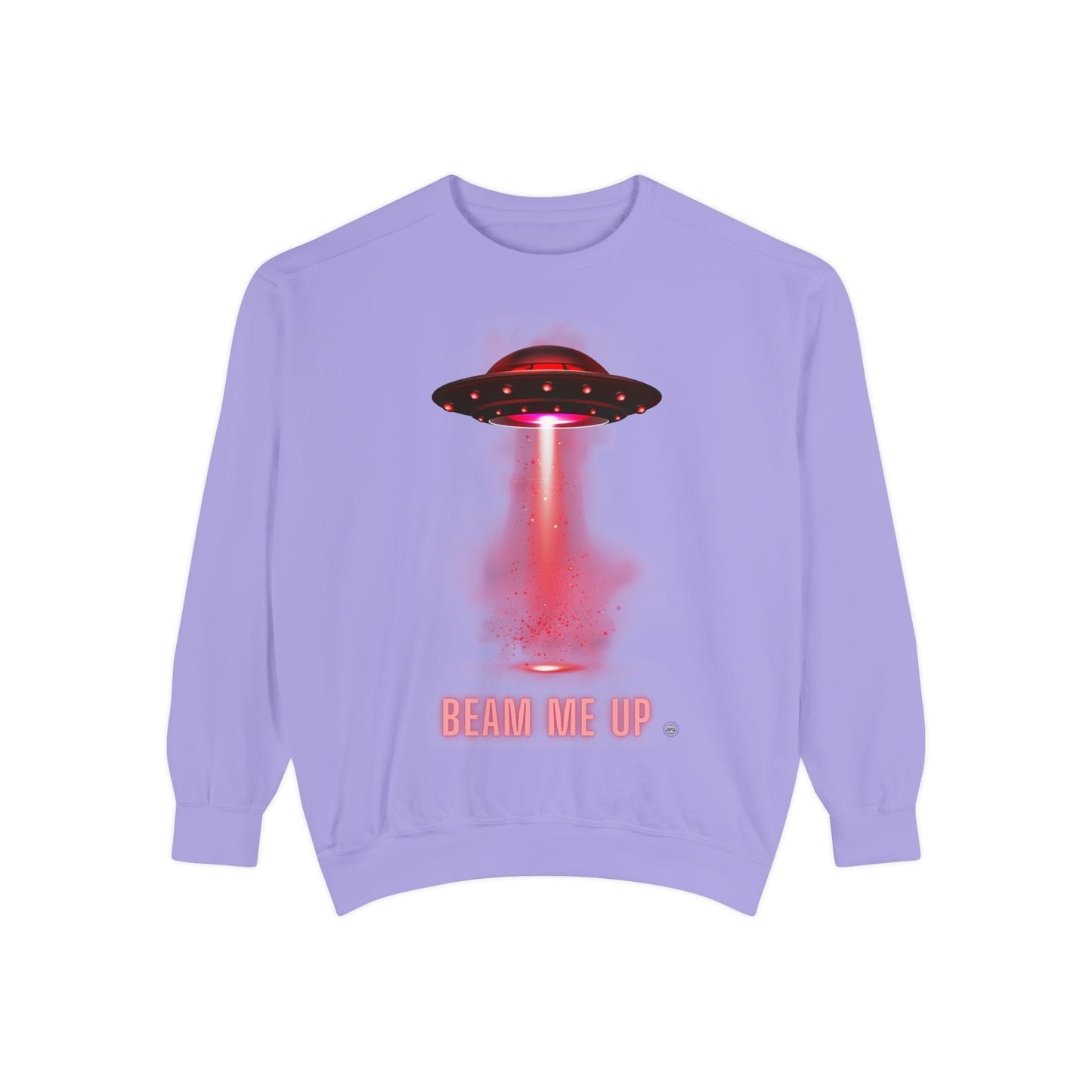 Sweatshirt Beam Me Up Unisex Garment-Dyed Sweatshirt - Fun Alien Theme for Sci-Fi Lovers Violet / S