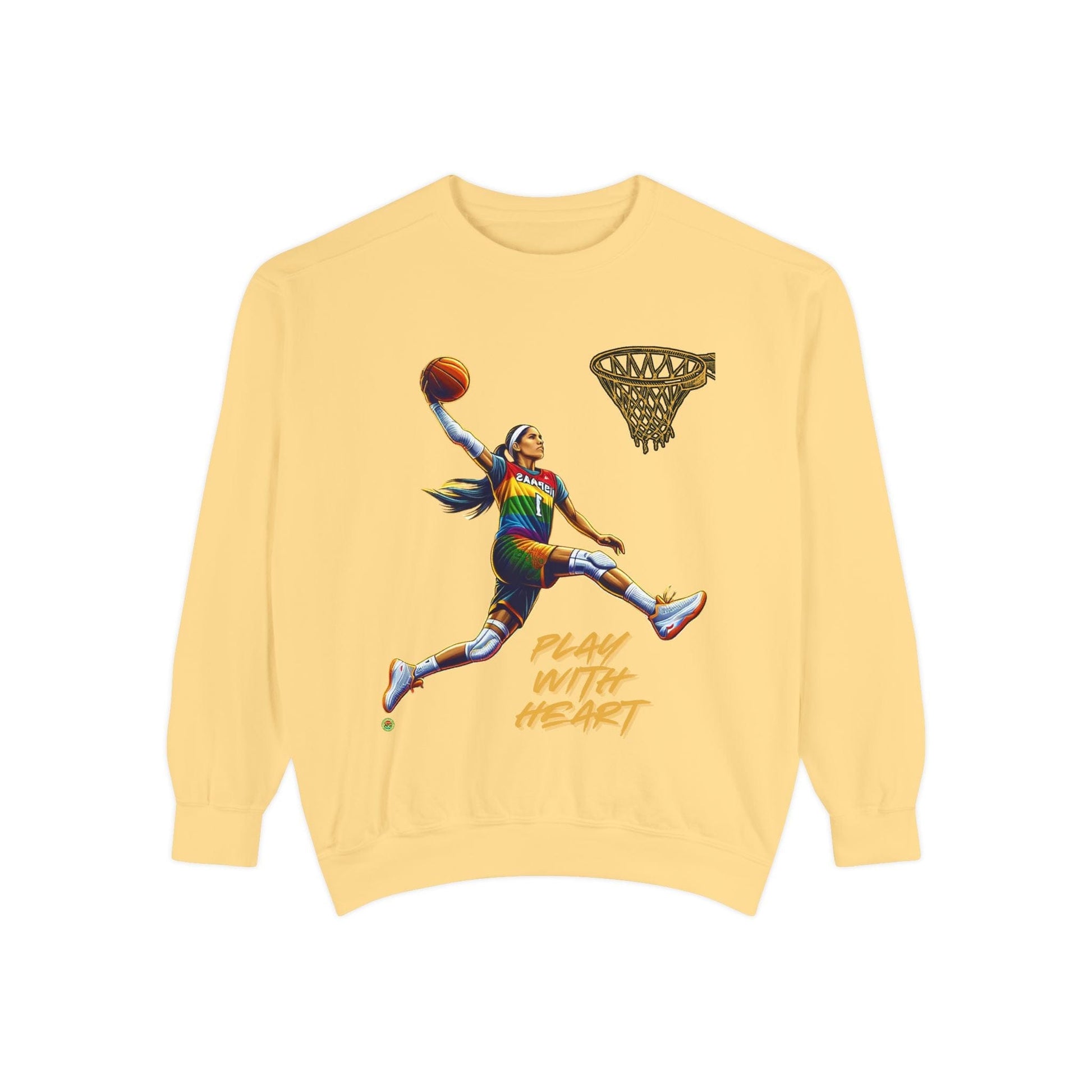 Sweatshirt Garment-Dyed Sweatshirt with 'Play With Heart' Design Butter / S