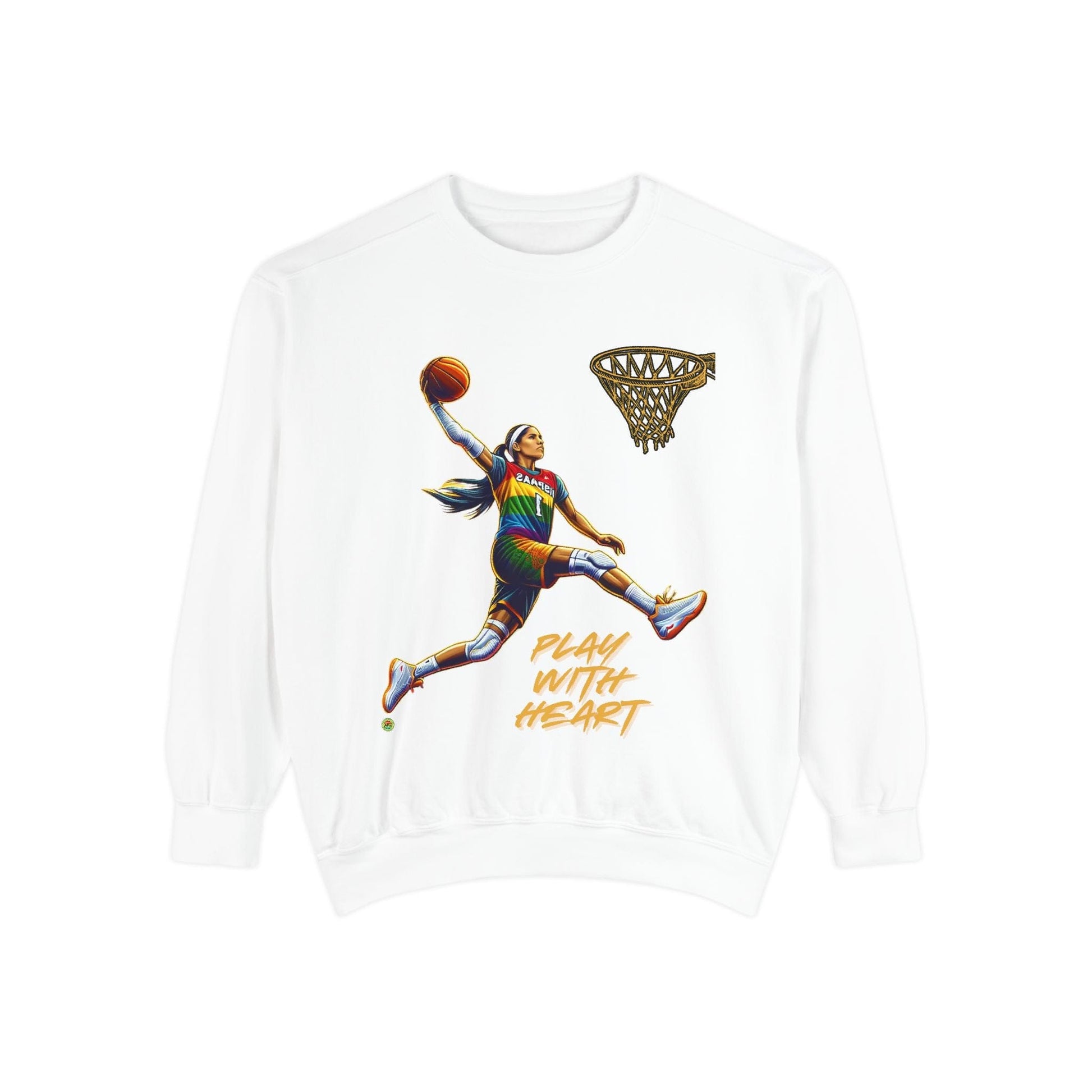 Sweatshirt Garment-Dyed Sweatshirt with 'Play With Heart' Design White / S